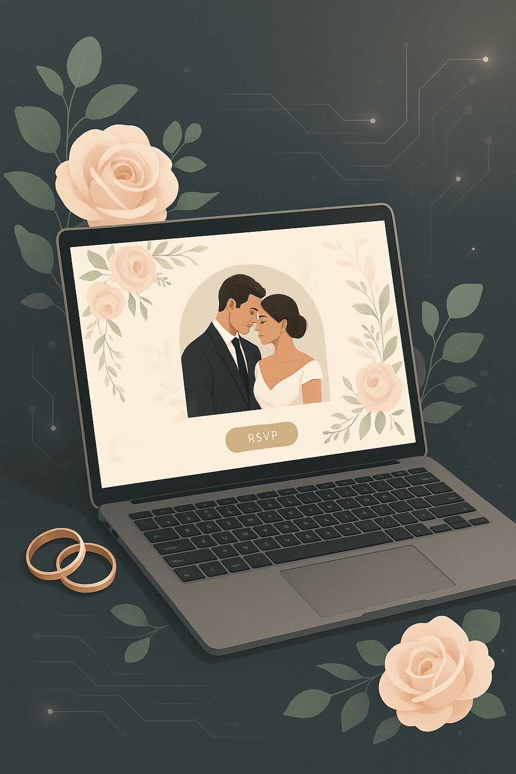 Wedding website showing invitation styling and RSVP form